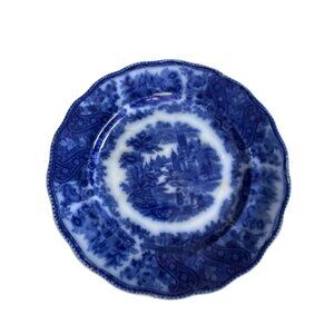 Antique Flow Blue Nonpareil Burgess & Leigh Middleport Plate 9.5" England